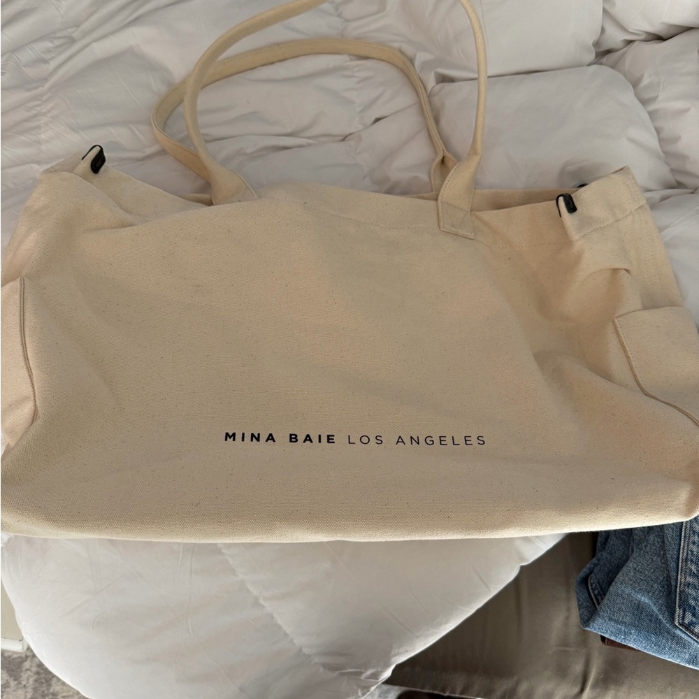 Mina Baie Cream Tote Bag